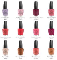 Opi South Beach Collection Color Chart Opi Nail Colors