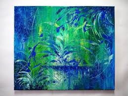 Acrylbild Abstrakt Modern Kunst Bilder Leinwand Gemalde Bunt Original 50x60cm Ebay Blau Grun Abstrakte Kunst Abstrakte Starry Night Art Artwork