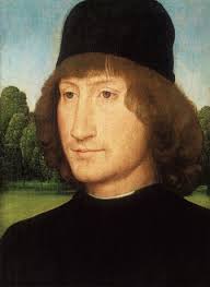 Cranes with coat of arms by Hans Memling