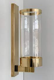 Find hurricane wall sconce candle holder. Pair Of Chapman Brass And Glass Candle Wall Sconces At 1stdibs
