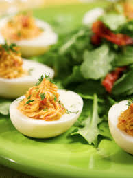 Southwestern Deviled Eggs Paula Deen Recipe In 2020 Tomato Deviled Eggs Atkins Recipes Atkins Diet Recipes