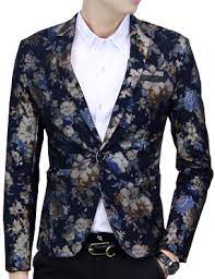 I like his pattern b.v. Navy Blue Charming Velvet Floral Mens Blazer Mens Fashion Blazer Blazers For Men Mens Outfits