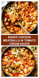 Pasta With Baked Mini Chicken Meatballs In Cream Sauce Little Broken Recipe In 2020 Baked Chicken Meatballs Chicken Meatballs Orecchiette Pasta