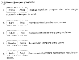 A) lewat b) lama c) baharu d) lewat 4) ibu menukar cadar yang ____ itu. Image Result For Latihan Kata Nama Lesson Image Kata