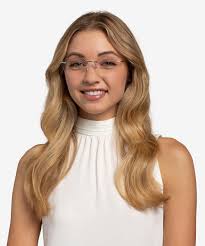 Nate Rectangle Gold Brown Rimless Eyeglasses