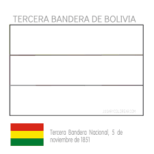 La misma era bicolor, verde y rojo, destacando cinco estrellas de oro en el centro rojizo. Escudo Y Bandera Con Escudo De Bolivia Para Colorear Jugar Y Colorear