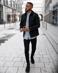 Black jeans outfits for men. Light Blue Denim Shirt With Black Pants Outfits For Men 49 Ideas Outfits Lookastic
