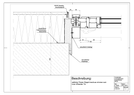 D 06 0018 Seitlicher Pfosten Riegel Anschluss Mit Einer Nach Innen Offnenden Tur Pfosten Riegel Fassade Baukonstruktionen Fensterlaibung