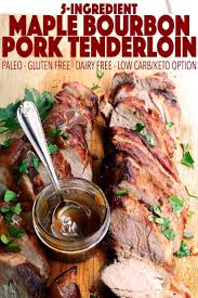 What's more classic than pork and apples? Maple Bourbon Pork Tenderloin Kit S Kitchen Recipe Pork Tenderloin Recipes Paleo Recipes Dinner Easy Pork Tenderloin