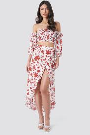 Maybe you would like to learn more about one of these? Floral Patterned Skirt Blouse Set White Na Kd Com