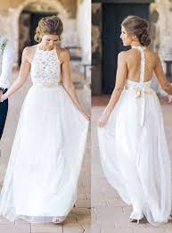 Simple Jewel Sleeveless Wedding Gown Lace Top Wedding Dress Tulle Beach Wedding Dress N28 Lace Top Wedding Wedding Dress Belt Lace Top Wedding Dress
