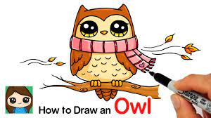 How To Draw An Owl For Fall Easy Owls Drawing Cute Drawings Fall Drawings