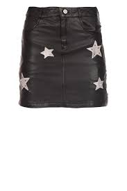 Leather Skirt With Stars Meryl Black Oakwood Little Soho