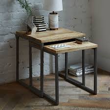 Box Frame Nesting Tables Raw Mango Antique Bronze Westelm Nesting Tables Home Living Room Coffee Table