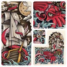 Check spelling or type a new query. Sam Phillips Illustration This Is A Full Upper Arm Tattoo Of A Kraken