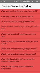 Here are 46 topics and questions to discuss with your boyfriend or girlfriend so you never run out of things to talk about ever again. Questions To Ask Your Partner For Android Apk Download