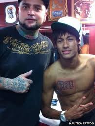 Neymar tattoo on neck pictures. World Cup 2014 Brazil S Tattooed Players Start National Trend Bbc News