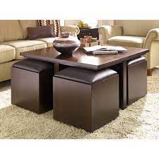 Each of them is upholstered in microfibre in a shade of coffee with milk. Coffee Table With Ottomans Underneath Ideas On Foter