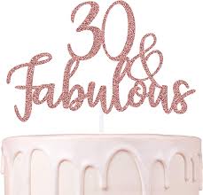 See more ideas about 30 birthday cake, 30th birthday, cupcake cakes. Buy Thirty And Fabulous 30 Cake Topper Rose Gold Glitter 30th Birthday Cake Decorations For Women Hello 30 Party Supplies Online In Indonesia B08dr9fndz