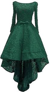 Zechun Women S Lace Hi Low Beaded Prom Evening Gown Cocktail Dress Emerald Green Us16 At Amazon Women Evening Dresses Prom Evening Dress Beaded Evening Dresses