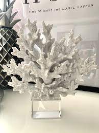 This coral reef decor is a great way to add a splash of color to a room. White Crystal Coral Reef Decor Polyester Coral Object Coral Etsy Coral Decor Stone Decor Decor