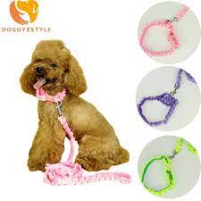 Adjustable Dog Harness Vest Puppy Cat Lace Leash Chest Teddy Yorkies Cute Pets Lead Belt Set Pets Accessories Supply Doggyzst Dog Vest Harness Pets Dog Harness