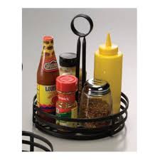 Available in bamboo wood or birch, can be adapted to hold your menu & condiments. Restaurant Equipment Solutions Tabletop Condiment Caddies