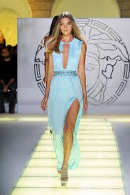 Light Blue Evening Dress From Versace Women S Spring Summer 2012 Siren Evening Versace Nightlook Redcarpet Gown Eve Fashion Couture Fashion Fashion Week