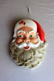 Sale Styrofoam Santa Face Wall Decor Vintage Etsy Santa Face Vintage Vintage Christmas