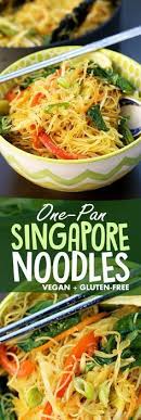 Simple One Pan Singapore Noodles Recipe Made From Rice Vermicelli Thin Rice Vermicelli Recipes Fish Recipes Healthy Rice Noodles