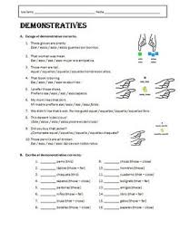 Spanish Demonstrative Adjectives Worksheet Adjective Worksheet Adjectives Worksheets