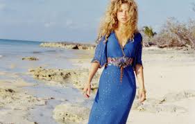 Shakira blue is on facebook. Wallpaper Beach Girl Nature Music Hair Blonde Singer Curls Shakira Sands Shakira Blue Dress Images For Desktop Section Muzyka Download