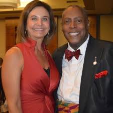 Event co-chair Cody Teets, with Malik Robinson