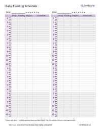 Baby Feeding Chart Printable Sada Margarethaydon Com