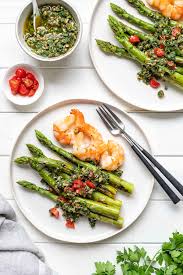 When you want to fry, steam, boil, sear and. Grilled Asparagus With Italian Salsa Verde Tiger Prawns