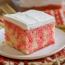 It has a whipped topping frosting. Jello Poke Cake Recipe Works With Any Flavor Of Jello Video Lil Luna
