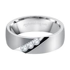 Black And White Gold Mens Wedding Bands Magnificant Design Three Diamond White Gold Mens Wedding Bands With Bazel Set Diamonds R Diamond Wedding Bands Mens Wedding Rings Mens Wedding Bands White Gold