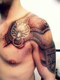 Perfect To Cover Your Chest Tattoo With A Few Modifications You Could Turn It Into An Armor Of God Tattoo Fantasy Tattoos Shoulder Armor Tattoo Armour Tattoo