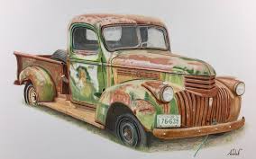 Art tools for this sketching: Anita Dat Art On Twitter Chevy Pickup Truck 1941 September 2017 Drawing Pickup Truck Old Rusty Art Pencildrawing Fabercastell On Strathmore Smooth Bristol Https T Co Opf7tfftrb