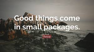 Good things come in small packages. Aesop Quote Good Things Come In Small Packages