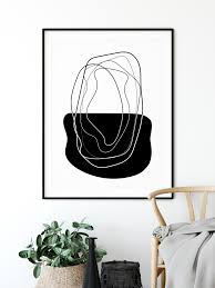 Black And White Geometric Wall Art Mid Century Modern Black And White Geometric Wall Art By Lineprintable Wall Decor Printables Geometric Wall Art Wall Printables