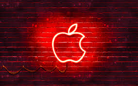 Apple wallpaper, logo, mac, illuminated, motion, indoors, arts culture and entertainment. 4k Apple Red Logo Red Brickwall Apple Logo Red 3840x2400 Download Hd Wallpaper Wallpapertip