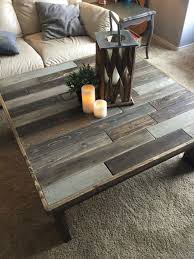 Love Love This Makeover With Stained And Chalk Painted Boards Those Colors Would Be Perfect In My With Images Coffee Table Farmhouse Rustic Coffee Tables Diy Coffee Table