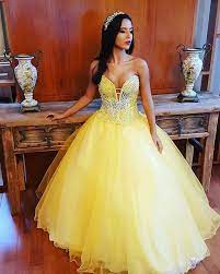 Vestidos De Xv Anos Amarillo Pastel Novocom Top