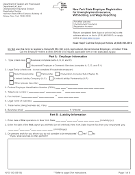Department of labor and workforce development. Form Nys100 Download Fillable Pdf Or Fill Online New York State Employer Registration For Unemployment Insurance Withholding And Wage Reporting New York Templateroller