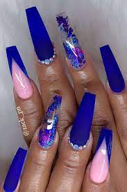 67 Stunning Dark Blue Nail Designs Blue Coffin Nails Blue Nail Designs Coffin Nails Designs