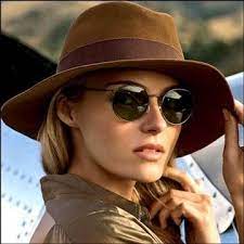 Brown Indiana Jones Inspired Hat Round Sunglasses Hat Fashion Sunglasses