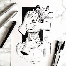 Zatumanennaya Golova Iz Za Nashih Zhe Myslej Glupyh Dogadok I Volnenij A Vovse Ne Iz Za Semi Stranicy Iz Alboma Dlya Risovaniya Linejnye Chertezhi Illyustracii Art