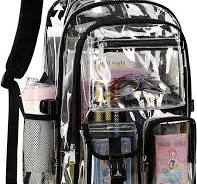 abshoo Mochila transparente grande para niñas y mujeres, mochila escolar  resistente y transparente, Negro -, Mochilas Daypack