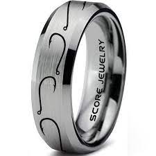 Fishing Ring Fish Hook Ring Fisherman Ring Silver Tungsten Ring Silver Wedding Band Hunting Ring Fish Hooks Wedding Band Outdoorsman Ring Fishing Weddin Hunting Wedding Rings Silver Wedding Bands Morganite Engagement